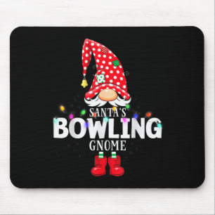 X-mas Santa's Bowling Gnome Christmas Matching  Mouse Pad