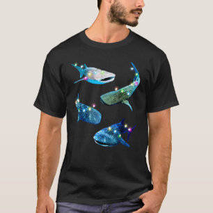 X-Mas Shark Ocean Sea Fish Christmas Lights Whale T-Shirt
