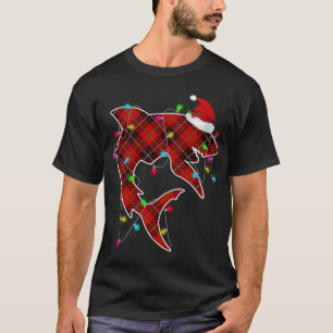 X-Mas Shark Ocean Sea Fish Christmas Lights Whale  T-Shirt