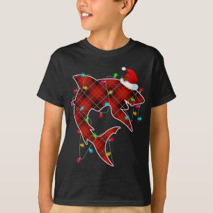 X-Mas Shark Ocean Sea Fish Christmas Lights Whale  T-Shirt