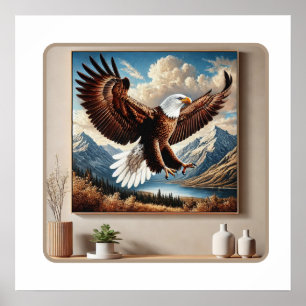 X-mas wall art Bald Eagle in Flight. 