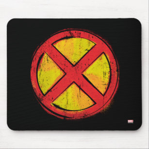 X-Men   Red and Yellow Spraypaint X Icon Mouse Pad
