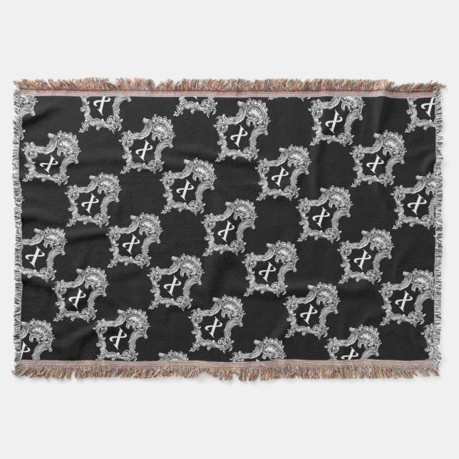 X Monogram Initial Throw Blanket (Front)