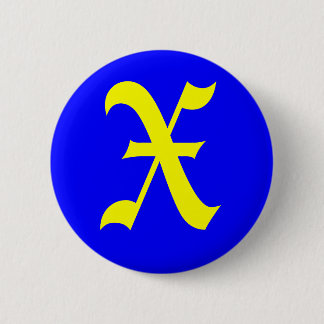 X - OLD ENGLISH 6 CM ROUND BADGE