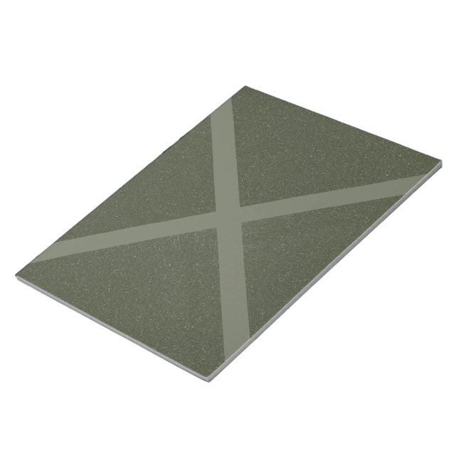 X Pattern Moss Green Notepad – Customisable (Angled)