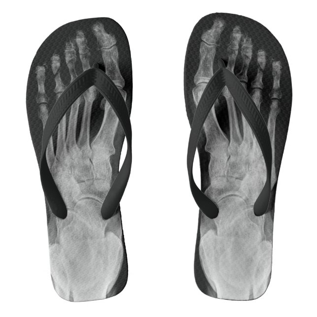X ray anatomy skeleton feet cool flip plops jandals (Footbed)