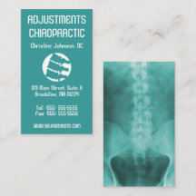 X-Ray Art Vertical Chiropractic Business Cards