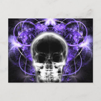  X-Ray Butterfly Fractal Skull - Purple  Postcard