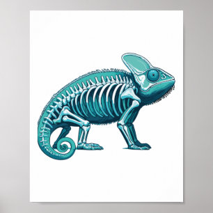 X-ray Chameleon Body Anatomy Radiography Skeleton Poster