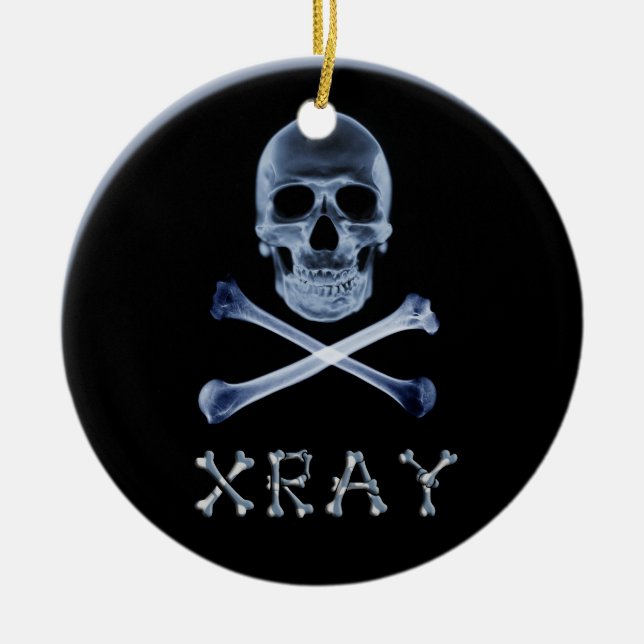 X-RAY CHRISTMAS ORNAMENT SKULL & CROSS BONES (Front)