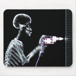 X-RAY CONSTRUCTION SKELETON DRILLING MOUSE PAD