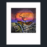 X-ray Cover art - Sella Turcica Sunset - L. Rainey Poster<br><div class="desc">Lizzy Rainey, R.T.(R), of Lafayette, Indiana, painted “Sella Turcica Sunset” using acrylic on canvas. With waterfalls and the colours of a sky at sunset, she created a surreal reality blended with thoughts of images of an actual human skull radiograph. See a full gallery of her original art at www.auntlizzy.com. September/October...</div>