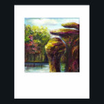 X-ray Cover art - Shoulder Boulder by L. Rainey Poster<br><div class="desc">“Shoulder Boulder” demonstrates the cliff-like drop off of the acromioclavicular region of the shoulder. In the fifth painting in a radiograph landscape series, Lizzy Rainey, R.T.(R), of Lafayette, Indiana, created this shoulder view that sits boldly in a serene lake surrounded by vibrant woods. See a full gallery of her original...</div>