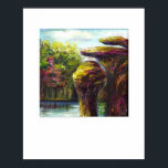 X-ray Cover art - Shoulder Boulder by L. Rainey Poster<br><div class="desc">“Shoulder Boulder” demonstrates the cliff-like drop off of the acromioclavicular region of the shoulder. In the fifth painting in a radiograph landscape series, Lizzy Rainey, R.T.(R), of Lafayette, Indiana, created this shoulder view that sits boldly in a serene lake surrounded by vibrant woods. See a full gallery of her original...</div>