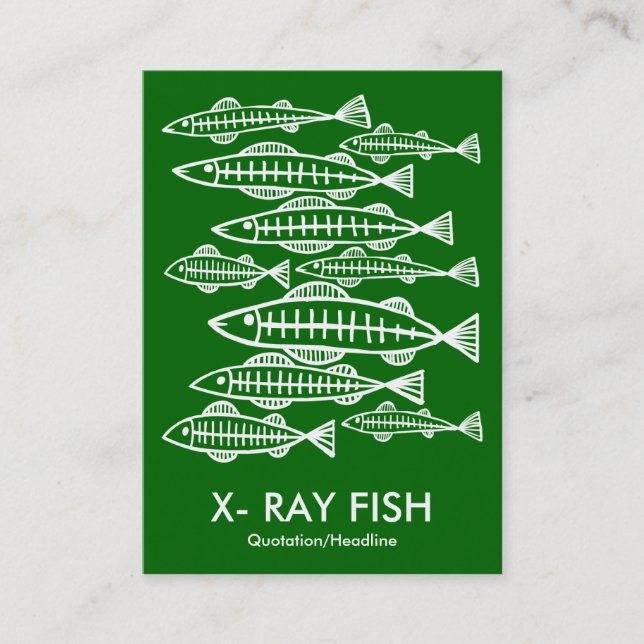 X-RAY FISH - Deep Grass Green Business Card (Front)