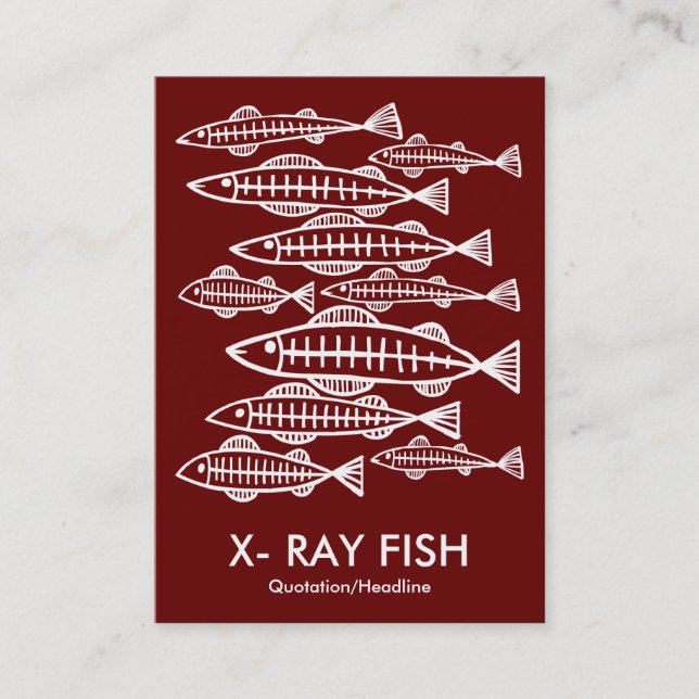 X-RAY FISH - Deep Red Business Card (Front)