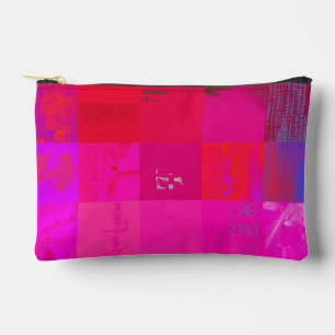 X-ray Girls Glitch Art Grid Hot Pink Accessory Pouch