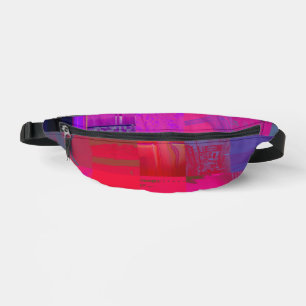 X-ray Girls Glitch Art Grid Hot Pink Bum Bags