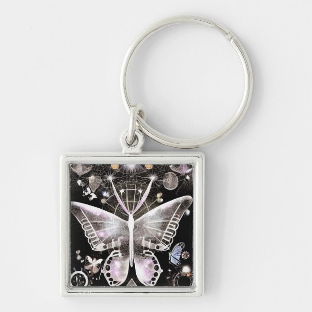 X-Ray Glow Abstract Butterfly Key Ring (Front)