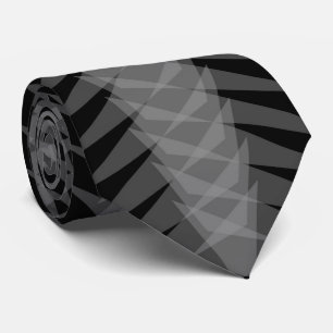X Ray Gray On Black Spiny Modern Abstract Design Tie