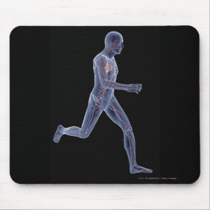 X-ray of the vascular system in a running man mouse pad