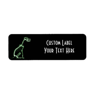 X-RAY PUPPY DOG SKELETON SITTING - GREEN