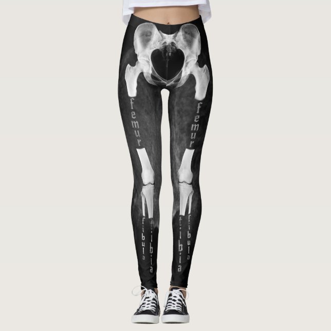 X ray radiology medical anatomy skeleton leggings (Front)