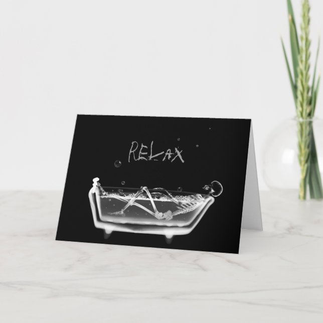 X-Ray Skeleton B&W Bath Time Card (Front)