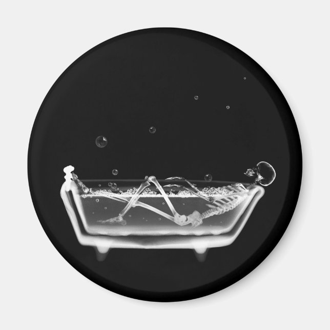 X-Ray Skeleton B&W Bath Time Magnet (Front)