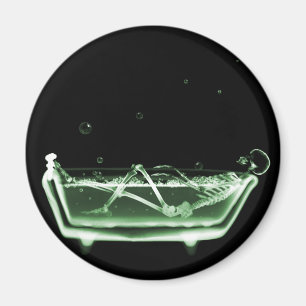 X-Ray Skeleton Bath Black Green Magnet
