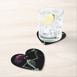 X-Ray Skeleton Blow Drying Hair Paper Coaster