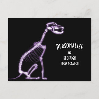 X-Ray Skeleton Dog - Purple Postcard