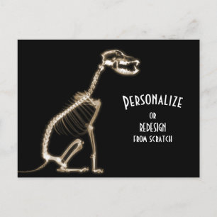 X-Ray Skeleton Dog - Sepia Postcard