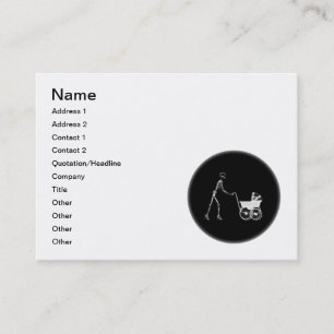 X-Ray Skeleton Mum & Baby - Original B&W Calling Card