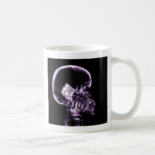 X-RAY SKELETON ON PHONE - PURPLE COFFEE MUG