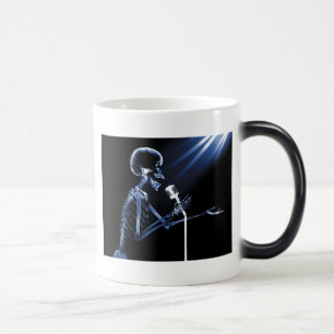 X-RAY SKELETON SINGING ON RETRO MIC - BLUE MAGIC MUG