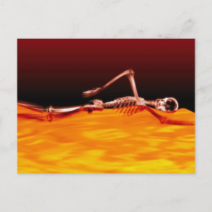 X-Ray Skeleton Swimming in Lake of Fire Postcard