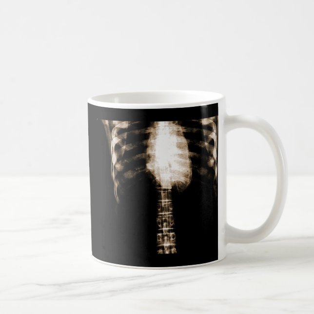 X-RAY SKELETON TORSO RIBS - SEPIA COFFEE MUG (Right)