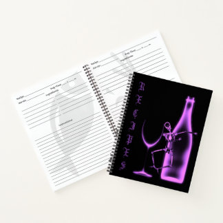 X-Ray Skeleton Wine Bottle Recipe Book - Purple