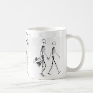 X-Ray Skeletons Afternoon Stroll Neg BW Coffee Mug