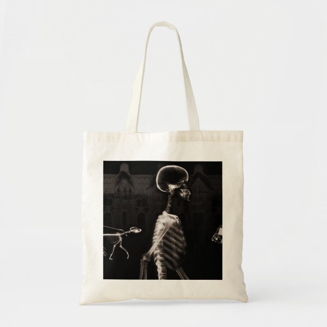 X-Ray Skeletons Midnight Stroll Black Sepia Tote Bag (Front)