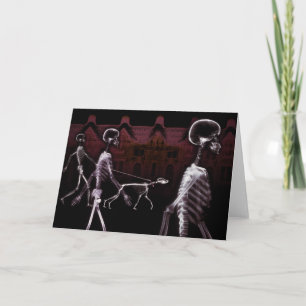 X-Ray Skeletons Midnight Stroll Card