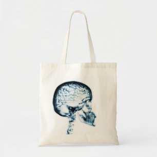 X-RAY SKULL BRAIN - BLUE TOTE BAG