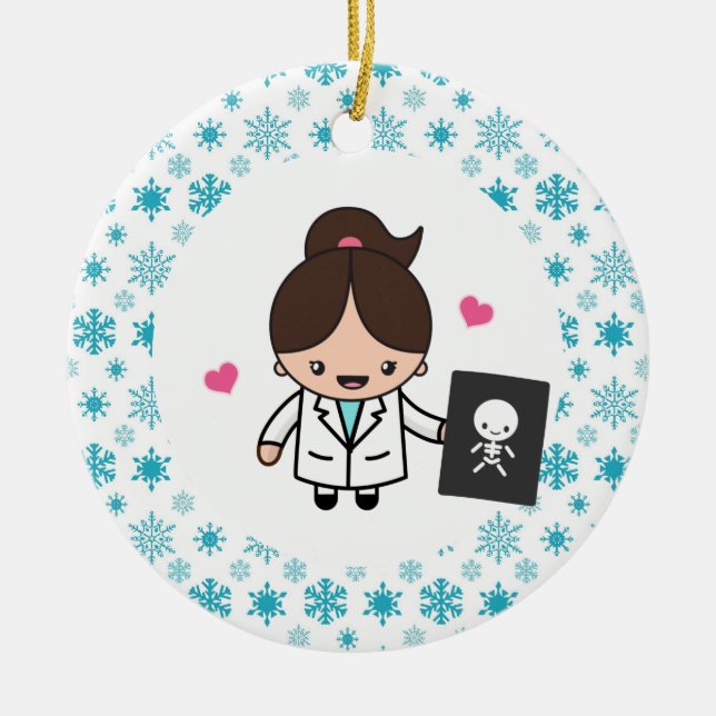 X-Ray Technician X Ray Tech Radiologist Ceramic Tree Decoration (Front)