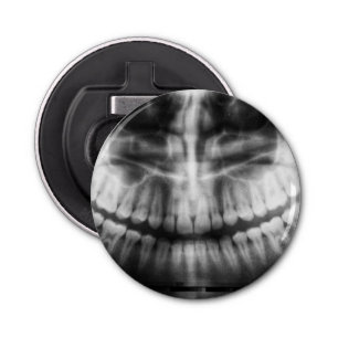 X-Ray Teeth Mouth Smile Black and White Bottle Opener