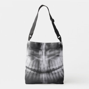 X-Ray Teeth Mouth Smile Black and White Crossbody Bag