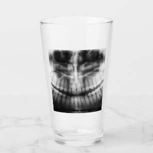 X-Ray Teeth Mouth Smile Black and White Glass