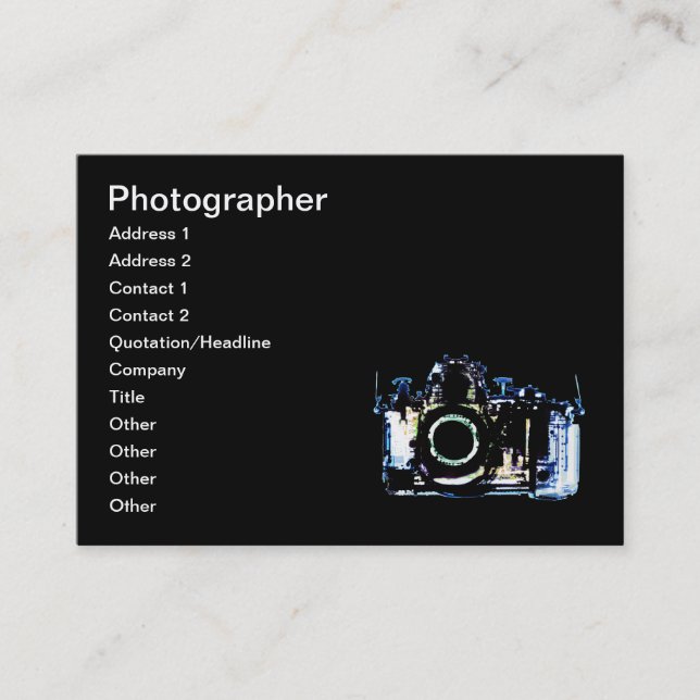 X-RAY VISION CAMERA - ORIGINAL BLUE BUSINESS CARD (Front)