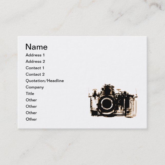 X-RAY VISION CAMERA - SEPIA BUSINESS CARD (Front)