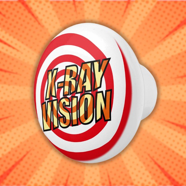 X-RAY VISION Fun Retro Comic Book Pop Art Ceramic Knob (X-RAY VISION Fun Retro Comic Book Pop Art Ceramic Knob)